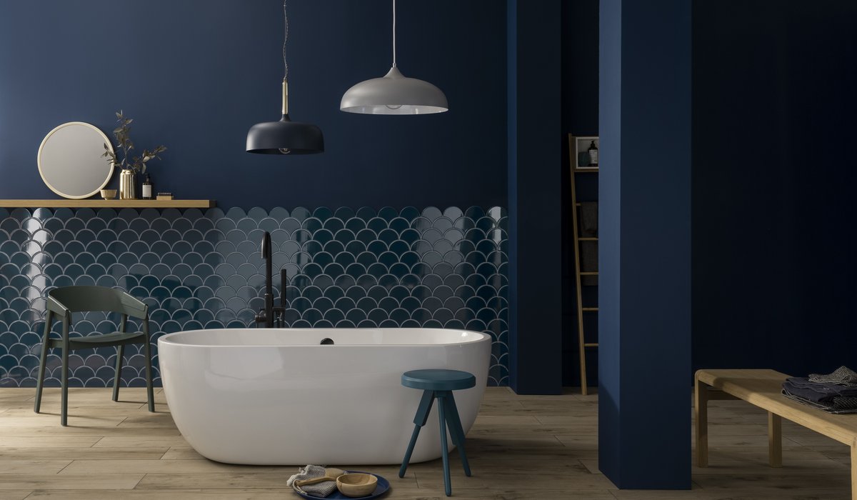 A styled bathroom from the Topps Tiles campaign